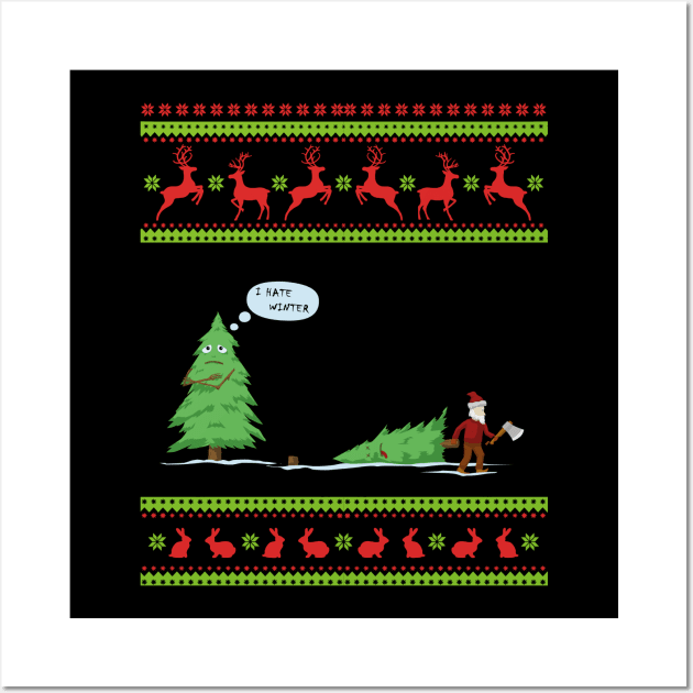 Funny Ugly Christmas Sweater Wall Art by MasliankaStepan